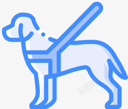 导盲导盲犬无障碍5蓝色图标高清图片