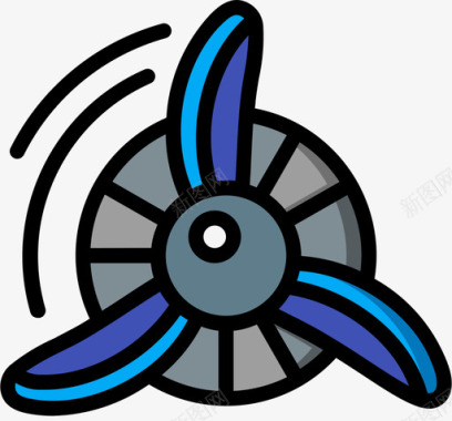 螺旋桨航空42线型颜色图标图标