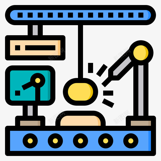 制造工厂设备1线颜色图标svg_新图网 https://ixintu.com 制造 工厂 设备 颜色