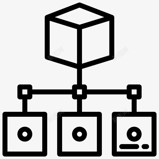 分布式区块链50线性图标svg_新图网 https://ixintu.com 分布式 区块 线性