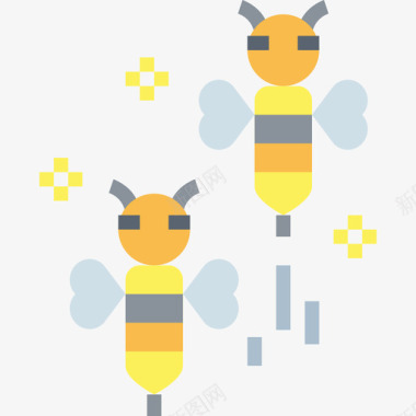 蜜蜂复活节58号平铺图标图标