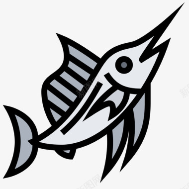 旗鱼钓鱼47线形颜色图标图标