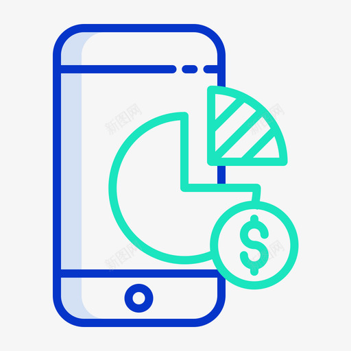 饼图移动应用程序19轮廓颜色图标svg_新图网 https://ixintu.com 应用程序 移动 轮廓 颜色 饼图