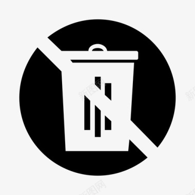 没有垃圾箱垃圾箱交叉图标图标