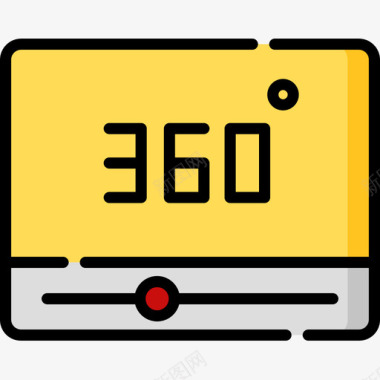 360虚拟现实45线性颜色图标图标