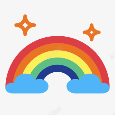 彩虹嬉皮士和和平2平坦图标图标