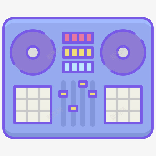 Dj混音器edm线性颜色图标svg_新图网 https://ixintu.com Dj edm 混音 线性 颜色