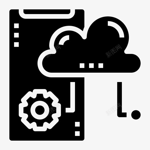 智能手机云系统固态图标svg_新图网 https://ixintu.com 固态 手机 智能 系统