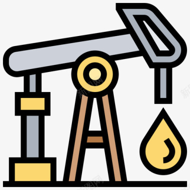 石油平台石油工业14线性颜色图标图标