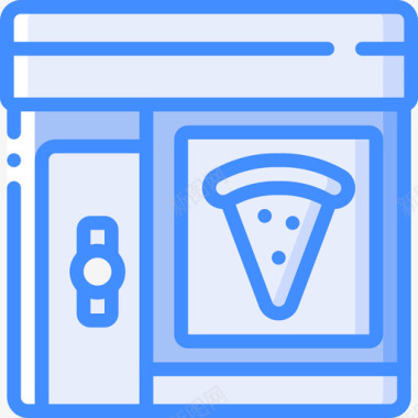 披萨店便利设施5蓝色图标图标