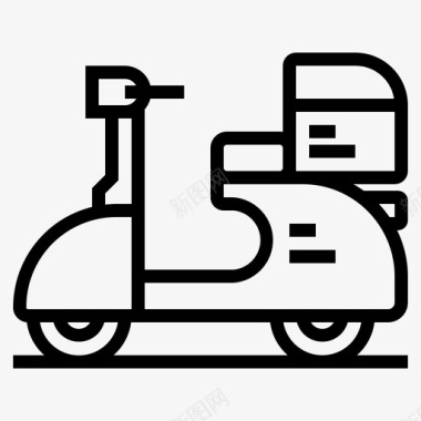 送餐快餐摩托车图标图标