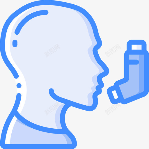 吸入器急救蓝色图标svg_新图网 https://ixintu.com 吸入器 急救 蓝色