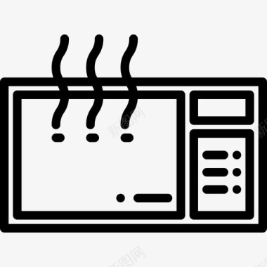 微波炉厨房63线性图标图标
