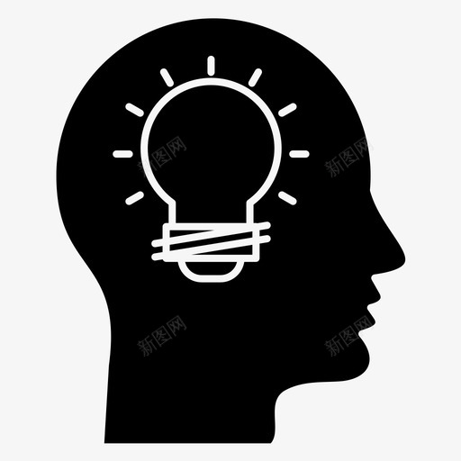 大脑想法创新图标svg_新图网 https://ixintu.com 创新 固体 大脑 字形 想法 技术 灯泡
