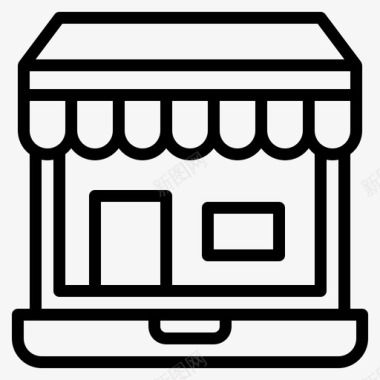 网上商店网上购物8线性图标图标