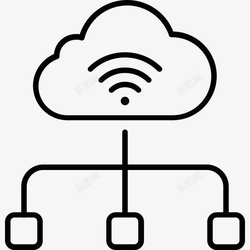 全球网络云互联网图标svg_新图网 https://ixintu.com 云 互联网 人工智能 全球网络 存储