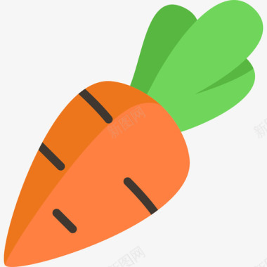 胡萝卜水果蔬菜13扁平图标图标