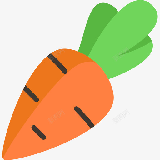 胡萝卜水果蔬菜13扁平图标svg_新图网 https://ixintu.com 扁平 水果蔬菜13 胡萝卜
