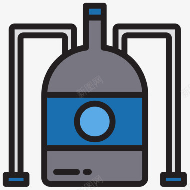 蒸馏酿造啤酒3线性颜色图标图标