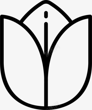 郁金香植物32线形图标图标