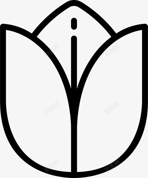 郁金香植物32线形图标svg_新图网 https://ixintu.com 植物 线形 郁金香