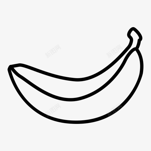 香蕉食物水果图标svg_新图网 https://ixintu.com 水果 营养 食物 香蕉 黑白香蕉