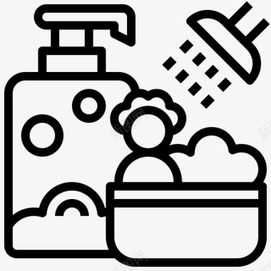 淋浴家具和家居保健和医疗图标图标