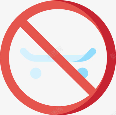 禁止滑冰信号和禁令5平图标图标