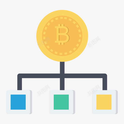 网络比特币109扁平图标svg_新图网 https://ixintu.com 扁平 比特 网络