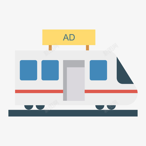 火车广告48平的图标svg_新图网 https://ixintu.com 平的 广告 火车