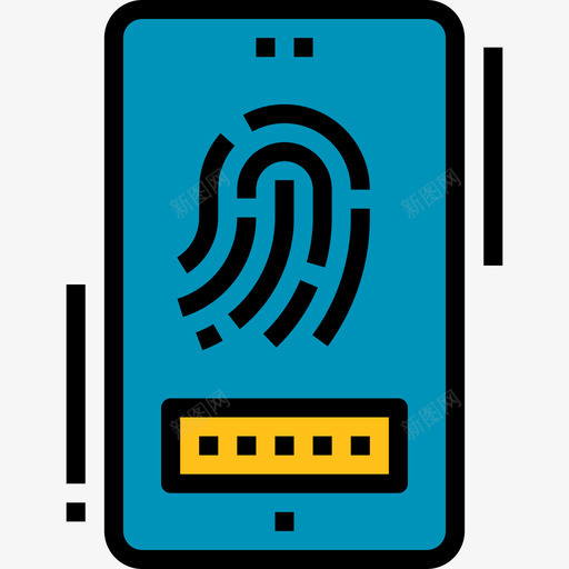 指纹移动技术4线颜色图标svg_新图网 https://ixintu.com 指纹 移动技术4 线颜色
