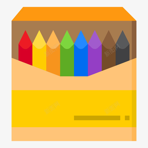 彩色铅笔文具和办公室21扁平图标svg_新图网 https://ixintu.com 办公室 彩色 扁平 文具 铅笔