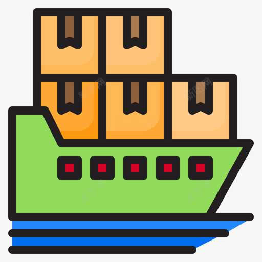 货船148号交货线型颜色图标svg_新图网 https://ixintu.com 148号 交货 线型 货船 颜色