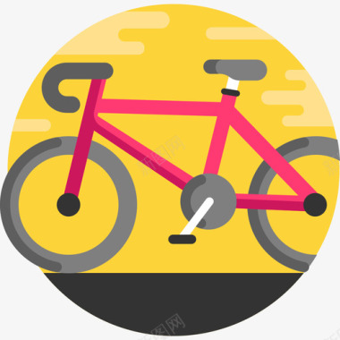 自行车城市73平坦图标图标