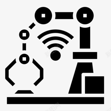 机器人手臂智能城市37实心图标图标