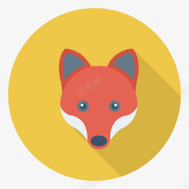 狐狸动物21圆形图标图标