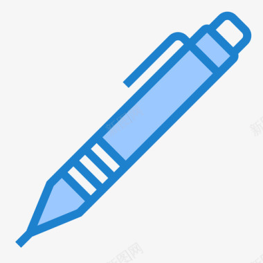 钢笔文具和办公室23蓝色图标图标