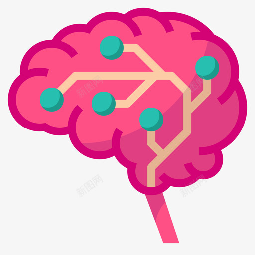 大脑人工智能87扁平图标svg_新图网 https://ixintu.com 人工智能 大脑 扁平