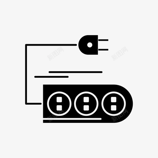 延长电缆电气插头图标svg_新图网 https://ixintu.com 字形图标 延长电缆 插头 电气