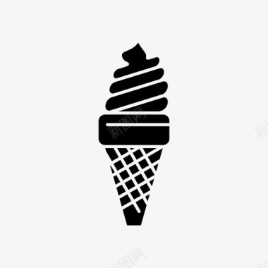冰淇淋蛋卷蛋卷冰淇淋字形图标图标