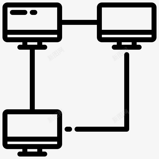 点对点区块链50线性图标svg_新图网 https://ixintu.com 区块 线性