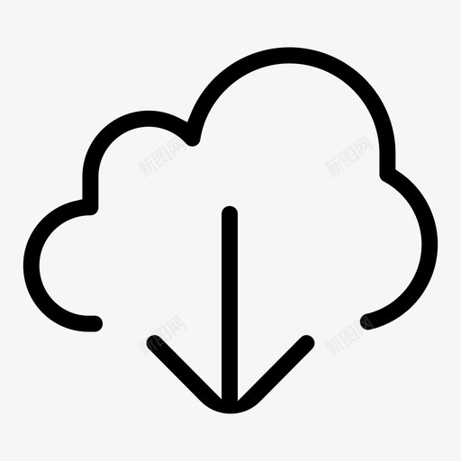 云云计算云中图标svg_新图网 https://ixintu.com 下载 云中 云计算 气象 用户界面