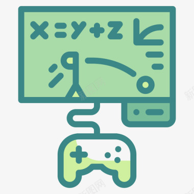 游戏化教育技术双音图标图标