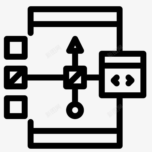 应用程序编码开发图标svg_新图网 https://ixintu.com 应用程序 开发 流程图 编码 编程和编码