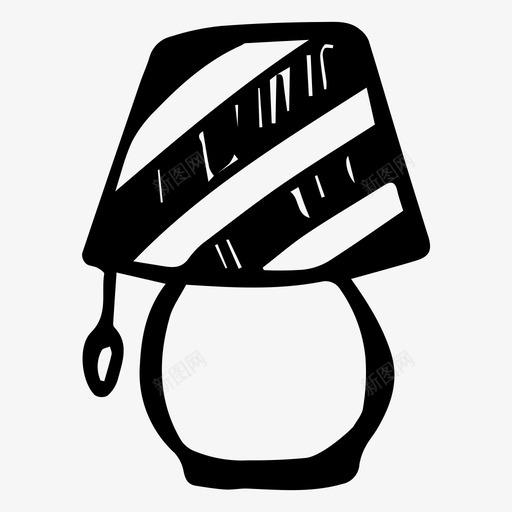 灯家素描图标svg_新图网 https://ixintu.com 家 灯 素描