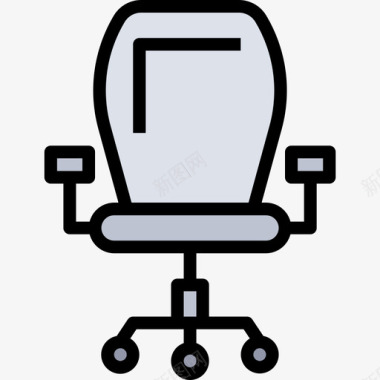 椅子电脑配件3线性颜色图标图标