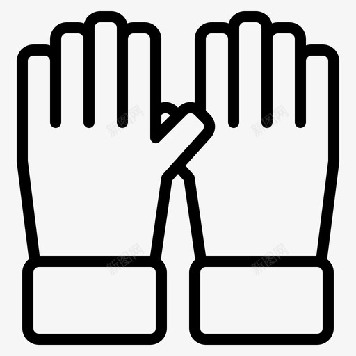手套女装轮廓图标svg_新图网 https://ixintu.com 女装 手套 轮廓