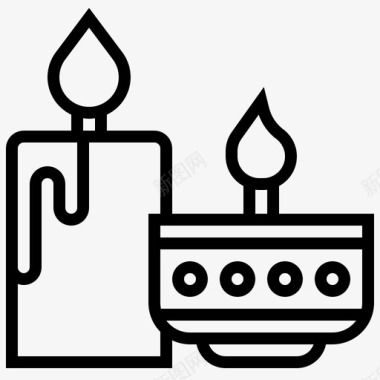 蜡烛装饰灯光图标图标