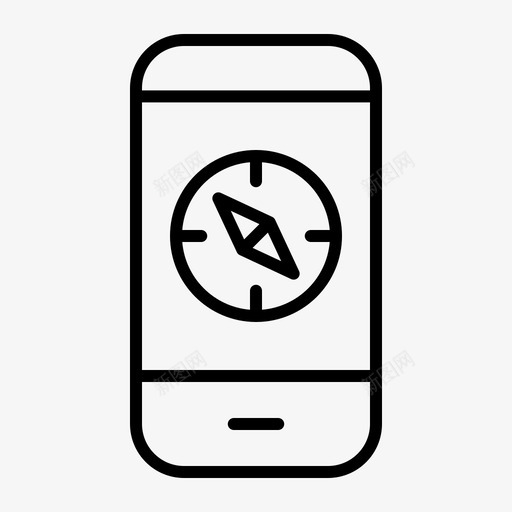 罗盘导航23轮廓图标svg_新图网 https://ixintu.com 导航 罗盘 轮廓
