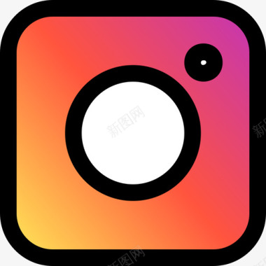 Instagram社交标志1线性颜色图标图标